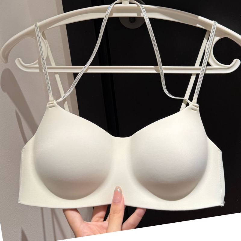 Underwire Bra Padded - Shiny Rhinestone Thin Strap Halter Bra
