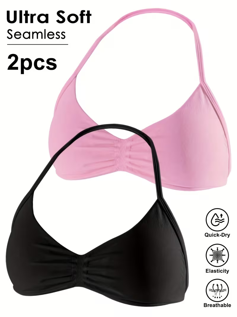 2pcs Seamless Sexy Open Back G - огляд і ціна Plunge Bra Push Up